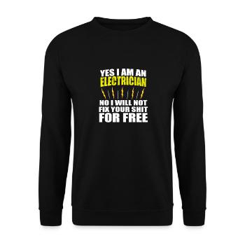 Funny electrician sayings gift - Unisex Sweatshirt - black - Front - Alina (178cm) & Michal (187cm)