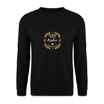 Fischer Nachname - Unisex Pullover - Schwarz - Vorne - Alina (178cm) & Michal (187cm)