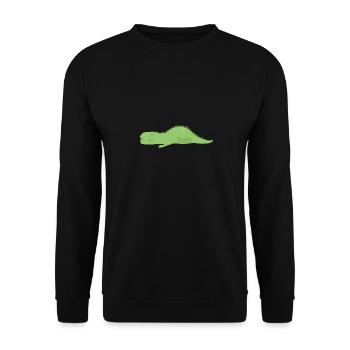 Schlafender Dinosaurier - Unisex Pullover - Schwarz - Vorne - Alina (178cm) & Michal (187cm)