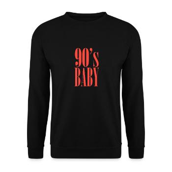 90s baby - Unisex Sweatshirt - black - Front - Alina (178cm) & Michal (187cm)