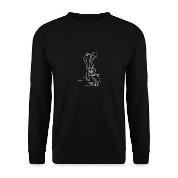 Woman chickens feed farm gift idea animals - Unisex Sweatshirt - black - Front - Alina (178cm) & Michal (187cm)