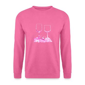 Verres à vin Feuille de vigne - Sweat-shirt Unisexe - rose - Devant