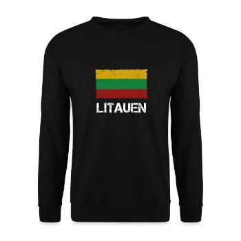 Litauen - Unisex Pullover - Schwarz - Vorne - Alina (178cm) & Michal (187cm)