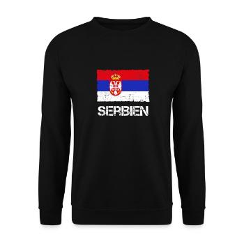 Serbia - Unisex Sweatshirt - black - Front - Alina (178cm) & Michal (187cm)