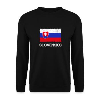 Slowakei Slovensko Flagge Vintage - Unisex Pullover - Schwarz - Vorne - Alina (178cm) & Michal (187cm)