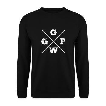 GG WP | Cooles Gaming/ Gamer Design - Unisex Pullover - Schwarz - Vorne - Alina (178cm) & Michal (187cm)