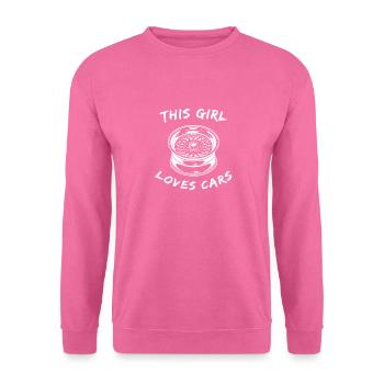 Cette fille aime les voitures - Sweat-shirt Unisexe - rose - Devant