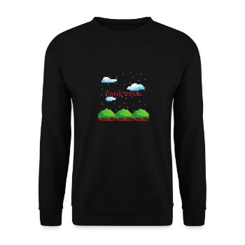 Game over Gaming Geschenk Zocker Konsole Mario PC - Unisex Pullover - Schwarz - Vorne - Alina (178cm) & Michal (187cm)