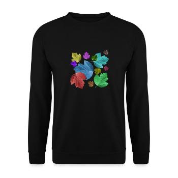 Feuilles, coloré, feuillage, automne, arbre, feuille, arbres - Sweat-shirt Unisexe - noir - Devant - Alina (178cm) & Michal (187cm)