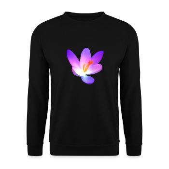 wonderful crocus - flowering in purple in spring - Unisex Sweatshirt - black - Front - Alina (178cm) & Michal (187cm)