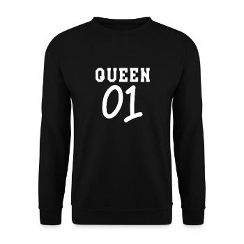 Queen 01 der Familie - Unisex Pullover - Schwarz - Vorne - Alina (178cm) & Michal (187cm)