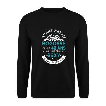 40 ans anniversaire homme pour amoureux - Sweat-shirt Unisexe - noir - Devant - Alina (178cm) & Michal (187cm)