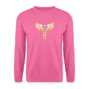 Chakra Caduceus Yoga Meditation - Unisex Pullover - Pink - Vorne