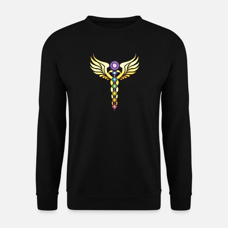 Chakra Caduceus Yoga Meditation - Unisex Pullover - Schwarz