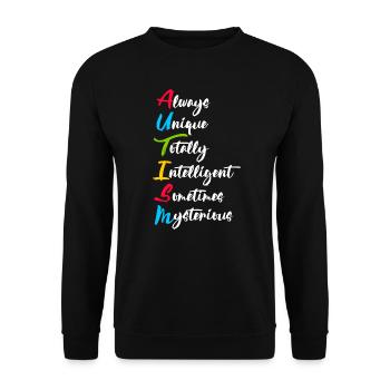 Journée mondiale de l'autisme Sensibilisation à l'autisme - Sweat-shirt Unisexe - noir - Devant - Alina (178cm) & Michal (187cm)