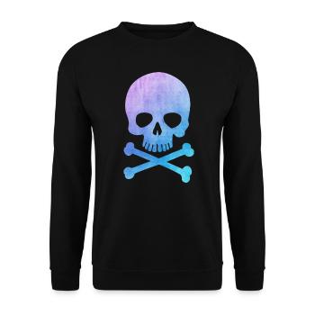 Trendy & Cool Water Color Hipster Skull / Art - Sweat-shirt Unisexe - noir - Devant - Alina (178cm) & Michal (187cm)