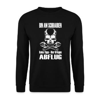 Bin Am Schrauben Keine Tipps Bier Bringen Abflug - Unisex Pullover - Schwarz - Vorne - Alina (178cm) & Michal (187cm)