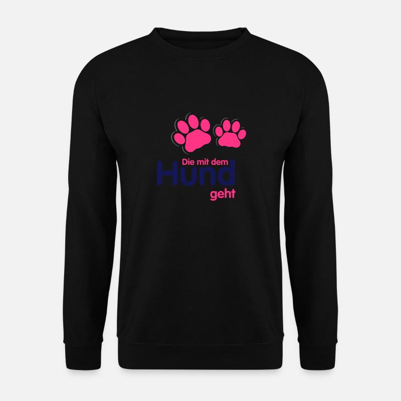 Die mit dem Hund geht - Gassi gehen - Unisex Pullover - Schwarz