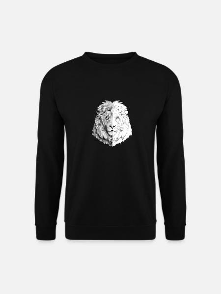 Ein interessanter gezeichneter Löwe - Unisex Pullover - Schwarz