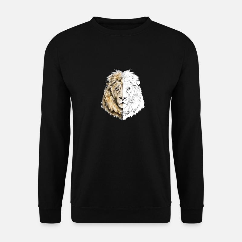 Un lion dessiné en or et blanc - Sweat-shirt Unisexe - noir