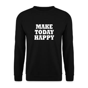 Make today happy - Sweat-shirt Unisexe - noir - Devant - Alina (178cm) & Michal (187cm)