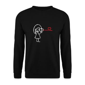 Partenaire-cadeau look chemise de partenariat de relation - Sweat-shirt Unisexe - noir - Devant - Alina (178cm) & Michal (187cm)
