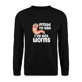 Proud To Say I've Got Worms - Unisex Pullover - Schwarz - Vorne - Alina (178cm) & Michal (187cm)