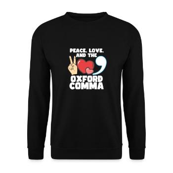 The Oxford Comma - Unisex Pullover - Schwarz - Vorne - Alina (178cm) & Michal (187cm)