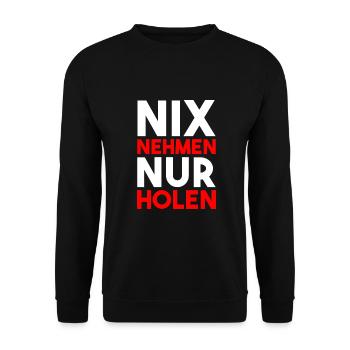 Nix ne prendre juste le cadeau Platt de Trèves - Sweat-shirt Unisexe - noir - Devant - Alina (178cm) & Michal (187cm)