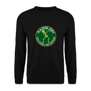 Radiology - dancing skeleton - Unisex Sweatshirt - black - Front - Alina (178cm) & Michal (187cm)