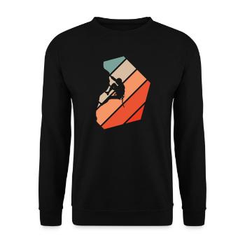 Klettern Retro Style Vintage - Unisex Pullover - Schwarz - Vorne - Alina (178cm) & Michal (187cm)
