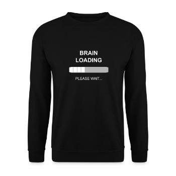 Brain loading, Cool Funny Sayings Funny Funny - Unisex Sweatshirt - black - Front - Alina (178cm) & Michal (187cm)