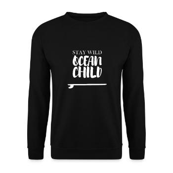 Restez sauvage Ocean Child - Sweat-shirt Unisexe - noir - Devant - Alina (178cm) & Michal (187cm)