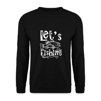 Fishing fishing gift angler fisherman fish retro - Unisex Sweatshirt - black - Front - Alina (178cm) & Michal (187cm)