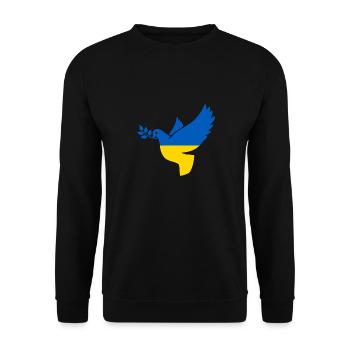 Ukraine Dove of Peace - Unisex Sweatshirt - black - Front - Alina (178cm) & Michal (187cm)