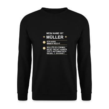 Müller - Unisex Pullover - Schwarz - Vorne - Alina (178cm) & Michal (187cm)