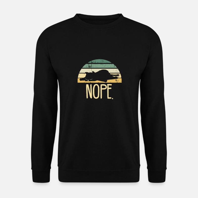 Cat Nope Retro - Unisex Sweatshirt - black