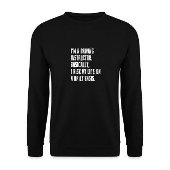 Ich bin Fahrlehrer - Unisex Pullover - Schwarz - Vorne - Alina (178cm) & Michal (187cm)