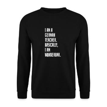 German Teacher - Unisex Sweatshirt - black - Front - Alina (178cm) & Michal (187cm)