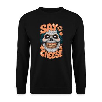 Say Cheese - Unisex Sweatshirt - black - Front - Alina (178cm) & Michal (187cm)