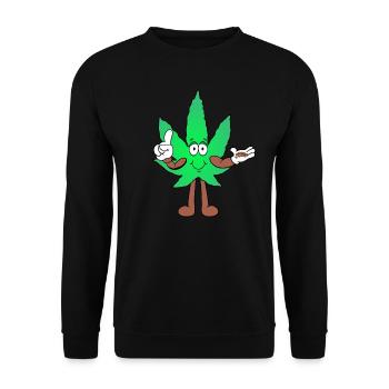 Der Bloom - Weed Cannabis Stoned Hanf Marihuana - Unisex Pullover - Schwarz - Vorne - Alina (178cm) & Michal (187cm)