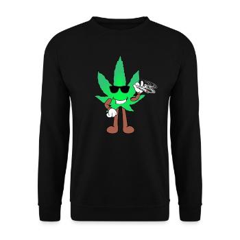 Der Bloom - Weed Cannabis Stoned Hanf Marihuana - Unisex Pullover - Schwarz - Vorne - Alina (178cm) & Michal (187cm)