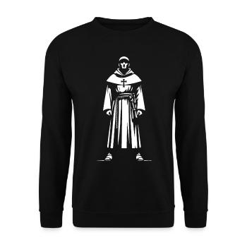 Cool monk design – Christian monks in the monastery - Unisex Sweatshirt - black - Front - Alina (178cm) & Michal (187cm)