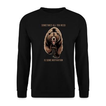 Sometimes All You Need Is Some Motivation Fitness - Unisex Sweatshirt - black - Front - Alina (178cm) & Michal (187cm)