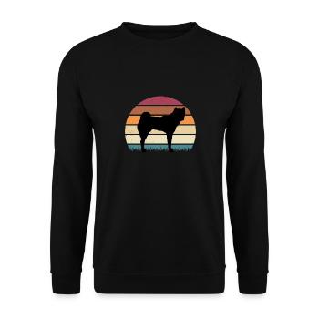 Akita Vintage Premium Dog Owner Gift - Unisex Sweatshirt - black - Front - Alina (178cm) & Michal (187cm)