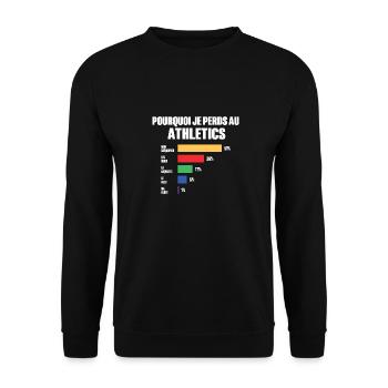 Maillot Athletics Perdant Humour Joueur De Athlet - Sweat-shirt Unisexe - noir - Devant - Alina (178cm) & Michal (187cm)