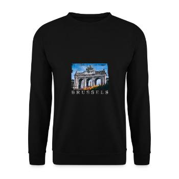 | Brüssel Cinquantenaire - Unisex Pullover - Schwarz - Vorne - Alina (178cm) & Michal (187cm)