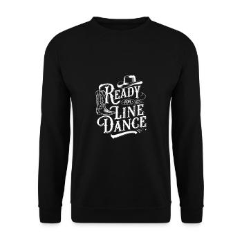 Ready for Line Dance Line Dancing my passion - Unisex Sweatshirt - black - Front - Alina (178cm) & Michal (187cm)