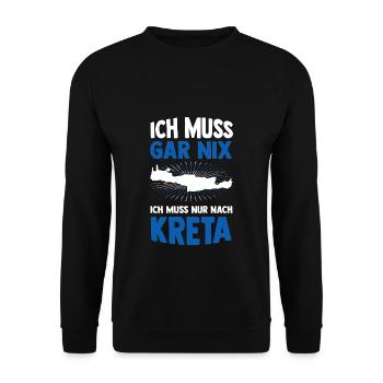 Kreta Griechenland Urlaub Sommerurlaub Sonne Urlau - Unisex Pullover - Schwarz - Vorne - Alina (178cm) & Michal (187cm)