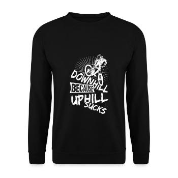 MTB Fahrrad Fans Rad Biker BMX Fahradfahrer Berg L - Unisex Pullover - Schwarz - Vorne - Alina (178cm) & Michal (187cm)